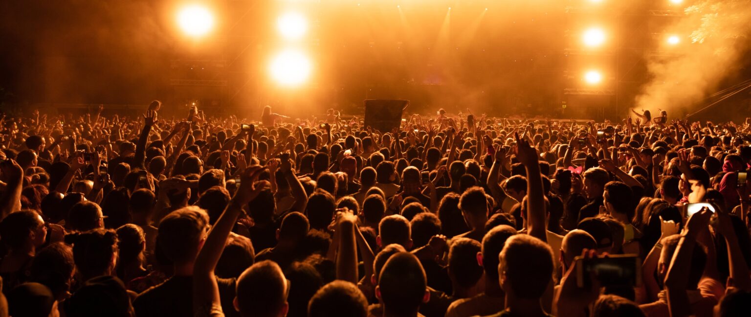 Audience gathered at a live media event